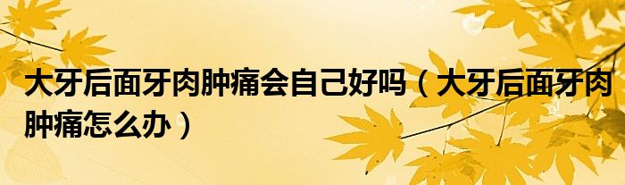大牙后面牙肉腫痛會(huì)自己好嗎（大牙后面牙肉腫痛怎么辦）