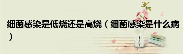 細菌感染是低燒還是高燒（細菌感染是什么?。?class='thumb lazy' /></a>
		    <header>
		<h2><a  href=