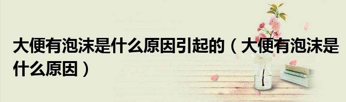 大便有泡沫是什么原因引起的（大便有泡沫是什么原因）