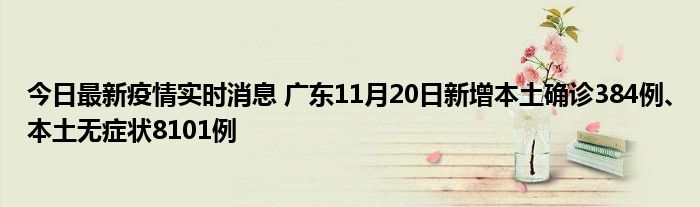 今日最新疫情實時消息 廣東11月20日新增本土確診384例、本土無癥狀8101例