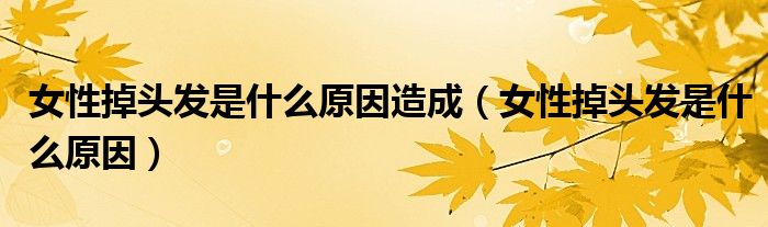 女性掉頭發(fā)是什么原因造成（女性掉頭發(fā)是什么原因）