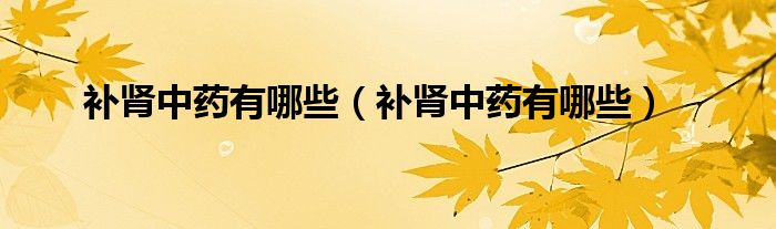 補(bǔ)腎中藥有哪些（補(bǔ)腎中藥有哪些）