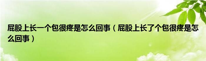 屁股上長一個包很疼是怎么回事（屁股上長了個包很疼是怎么回事）