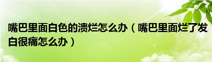 嘴巴里面白色的潰爛怎么辦（嘴巴里面爛了發(fā)白很痛怎么辦）