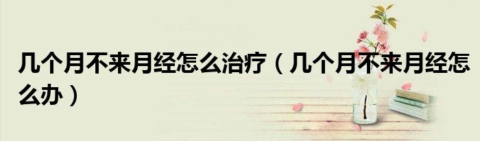 幾個月不來月經(jīng)怎么治療（幾個月不來月經(jīng)怎么辦）