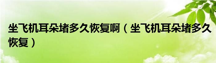 坐飛機(jī)耳朵堵多久恢復(fù)?。ㄗw機(jī)耳朵堵多久恢復(fù)）