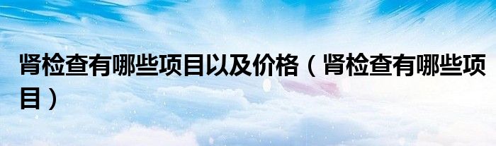 腎檢查有哪些項(xiàng)目以及價格（腎檢查有哪些項(xiàng)目）