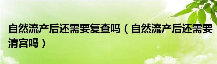 自然流產(chǎn)后還需要復查嗎（自然流產(chǎn)后還需要清宮嗎）
