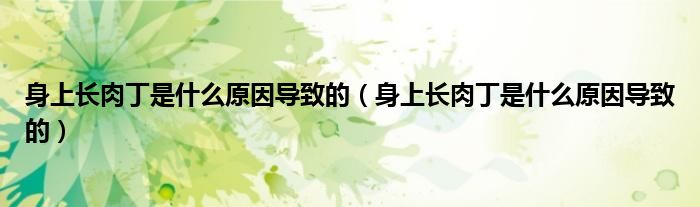 身上長肉丁是什么原因?qū)е碌模ㄉ砩祥L肉丁是什么原因?qū)е碌模?class='thumb lazy' /></a>
		    <header>
		<h2><a  href=