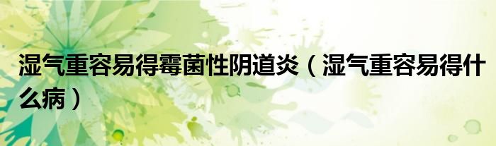濕氣重容易得霉菌性陰道炎（濕氣重容易得什么病）