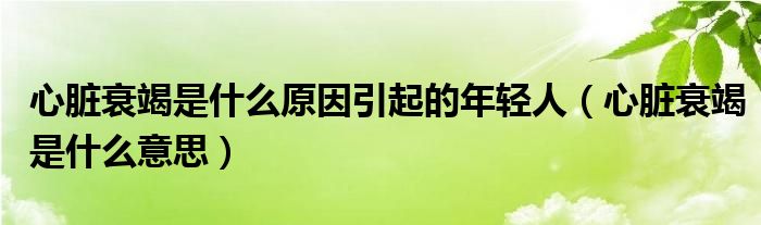 心臟衰竭是什么原因引起的年輕人（心臟衰竭是什么意思）