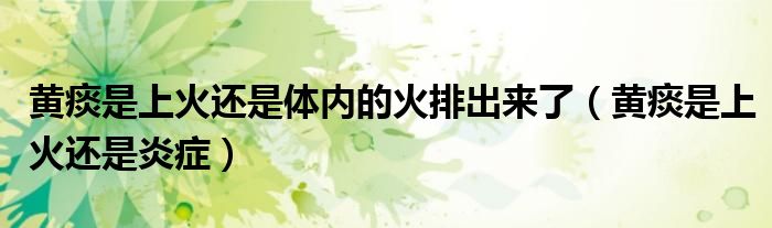 黃痰是上火還是體內(nèi)的火排出來(lái)了（黃痰是上火還是炎癥）