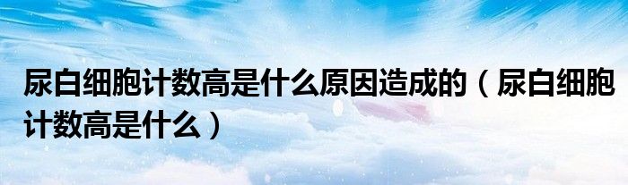 尿白細(xì)胞計(jì)數(shù)高是什么原因造成的（尿白細(xì)胞計(jì)數(shù)高是什么）