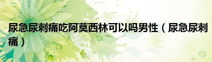 尿急尿刺痛吃阿莫西林可以嗎男性（尿急尿刺痛）