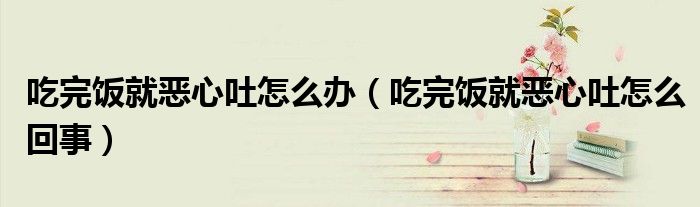 吃完飯就惡心吐怎么辦（吃完飯就惡心吐怎么回事）