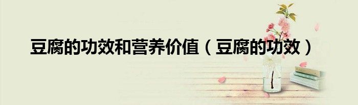 豆腐的功效和營(yíng)養(yǎng)價(jià)值（豆腐的功效）