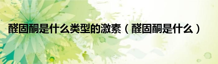 醛固酮是什么類型的激素（醛固酮是什么）
