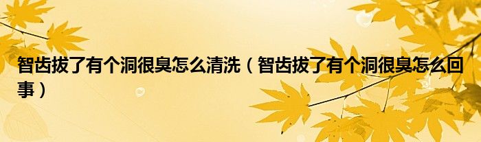 智齒拔了有個洞很臭怎么清洗（智齒拔了有個洞很臭怎么回事）