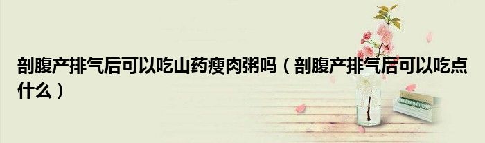 剖腹產(chǎn)排氣后可以吃山藥瘦肉粥嗎（剖腹產(chǎn)排氣后可以吃點什么）