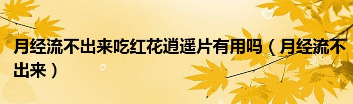 月經(jīng)流不出來吃紅花逍遙片有用嗎（月經(jīng)流不出來）