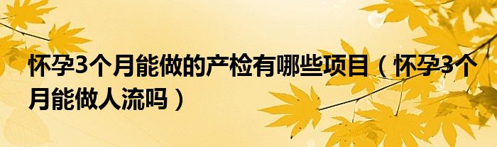 懷孕3個月能做的產(chǎn)檢有哪些項目（懷孕3個月能做人流嗎）