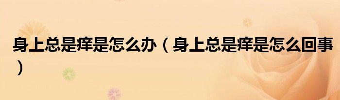 身上總是癢是怎么辦（身上總是癢是怎么回事）