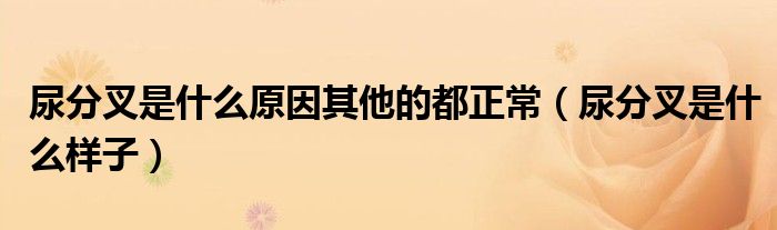 尿分叉是什么原因其他的都正常（尿分叉是什么樣子）