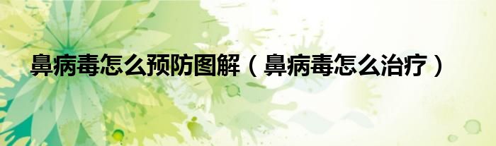 鼻病毒怎么預(yù)防圖解（鼻病毒怎么治療）