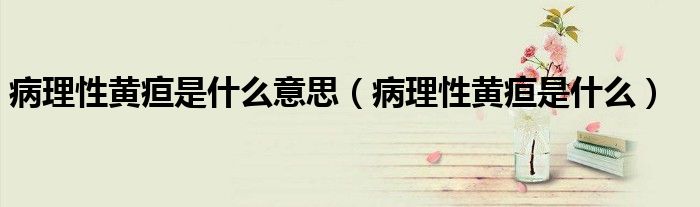 病理性黃疸是什么意思（病理性黃疸是什么）