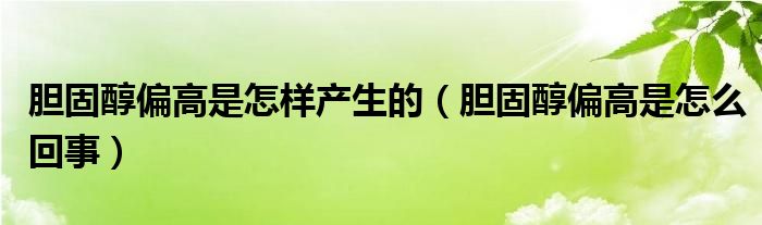 膽固醇偏高是怎樣產(chǎn)生的(膽固醇偏高是怎么回事)