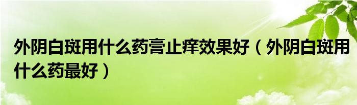 外陰白斑用什么藥膏止癢效果好（外陰白斑用什么藥最好）