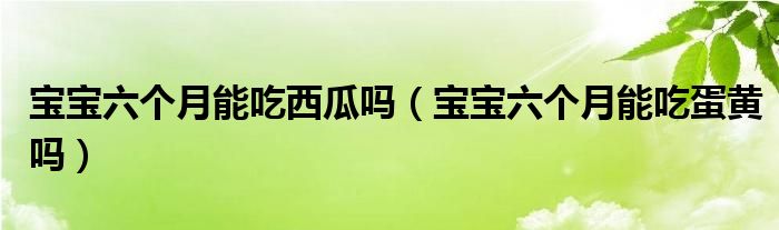 寶寶六個(gè)月能吃西瓜嗎(寶寶六個(gè)月能吃蛋黃嗎)