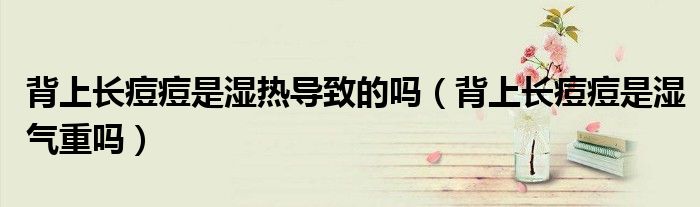 背上長痘痘是濕熱導致的嗎（背上長痘痘是濕氣重嗎）
