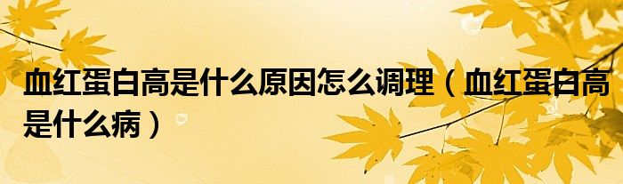 血紅蛋白高是什么原因怎么調(diào)理（血紅蛋白高是什么?。?class='thumb lazy' /></a>
		    <header>
		<h2><a  href=
