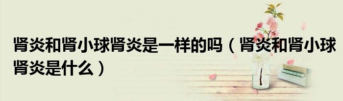 腎炎和腎小球腎炎是一樣的嗎（腎炎和腎小球腎炎是什么）