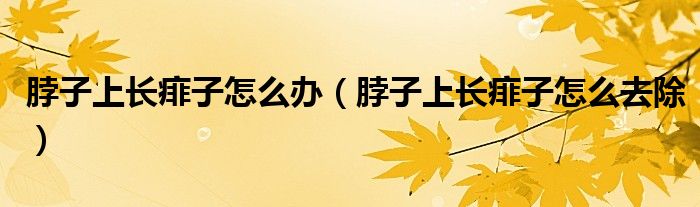 脖子上長(zhǎng)痱子怎么辦（脖子上長(zhǎng)痱子怎么去除）