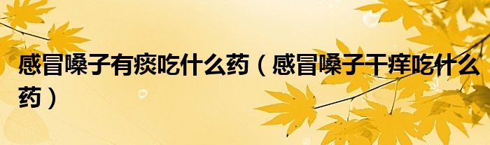 感冒嗓子有痰吃什么藥（感冒嗓子干癢吃什么藥）