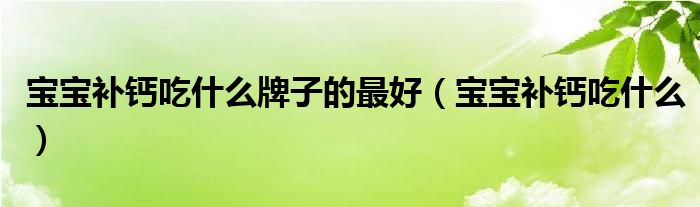 寶寶補(bǔ)鈣吃什么牌子的最好（寶寶補(bǔ)鈣吃什么）