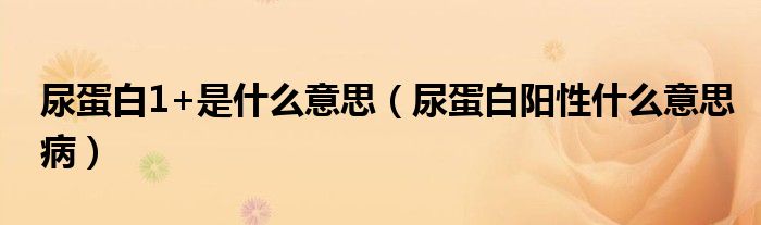 尿蛋白1+是什么意思（尿蛋白陽性什么意思?。?class='thumb lazy' /></a>
		    <header>
		<h2><a  href=