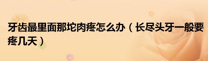 牙齒最里面那坨肉疼怎么辦（長(zhǎng)盡頭牙一般要疼幾天）