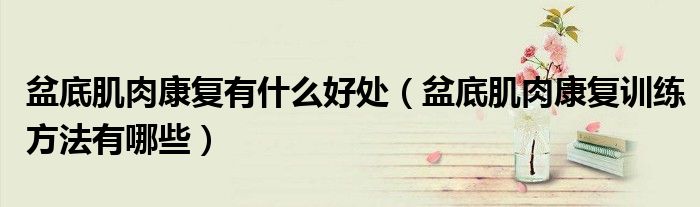 盆底肌肉康復有什么好處(盆底肌肉康復訓練方法有哪些)