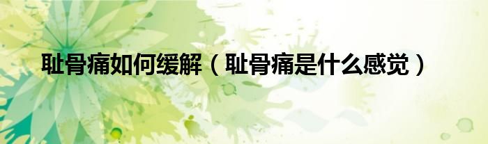恥骨痛如何緩解（恥骨痛是什么感覺）
