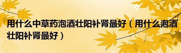 用什么中草藥泡酒壯陽補(bǔ)腎最好(用什么泡酒壯陽補(bǔ)腎最好)