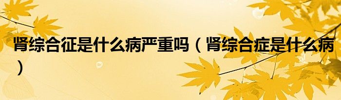 腎綜合征是什么病嚴(yán)重嗎（腎綜合癥是什么?。?class='thumb lazy' /></a>
		    <header>
		<h2><a  href=