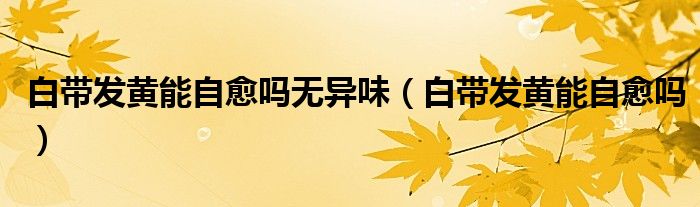 白帶發(fā)黃能自愈嗎無異味(白帶發(fā)黃能自愈嗎)