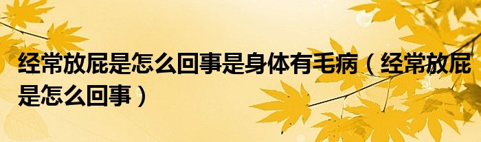 經常放屁是怎么回事是身體有毛?。ń洺７牌ㄊ窃趺椿厥拢?class='thumb lazy' /></a>
		    <header>
		<h2><a  href=