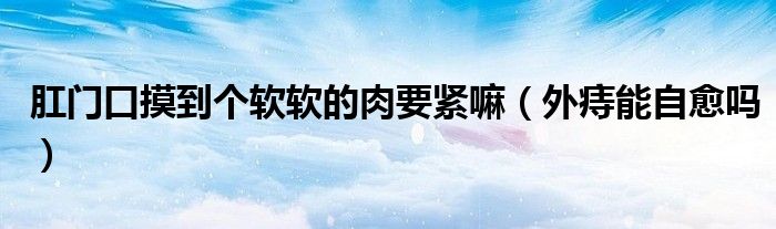 肛門口摸到個(gè)軟軟的肉要緊嘛（外痔能自愈嗎）