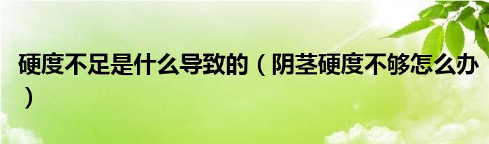 硬度不足是什么導(dǎo)致的（陰莖硬度不夠怎么辦）