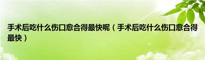 手術后吃什么傷口愈合得最快呢（手術后吃什么傷口愈合得最快）