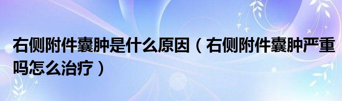 右側(cè)附件囊腫是什么原因(右側(cè)附件囊腫嚴重嗎怎么治療)